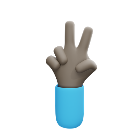 Two Finger Gesture  3D Icon