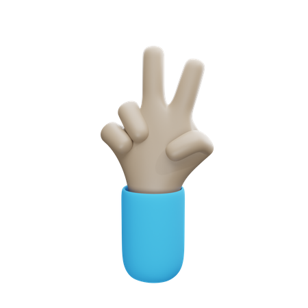 Two Finger Gesture  3D Icon