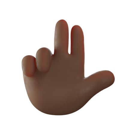 Two Finger Gesture  3D Illustration