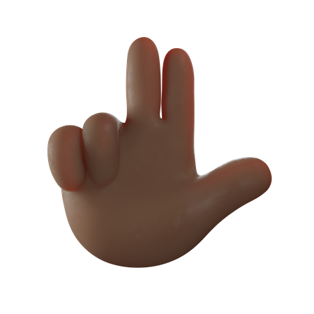 Two Finger Gesture  3D Illustration