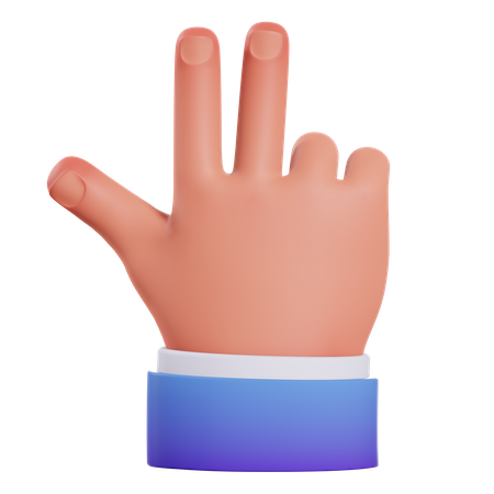 Two Finger Gesture  3D Illustration