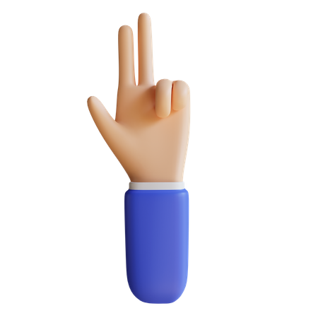 Two Finger Gesture  3D Illustration