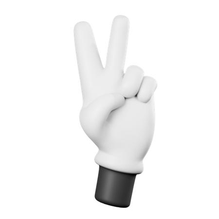 Two Finger Gesture  3D Illustration