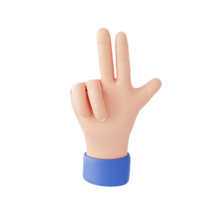 Two Finger Gesture  3D Illustration