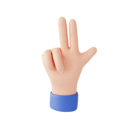 Two Finger Gesture  3D Illustration