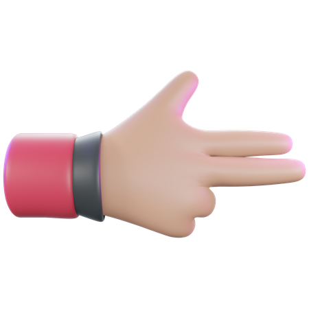 Two finger gesture  3D Illustration