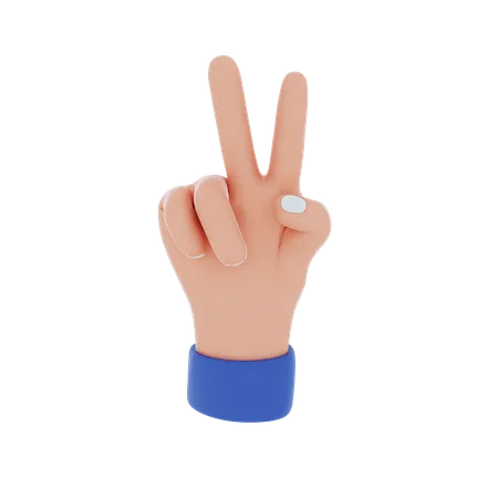 Two Finger Gesture  3D Illustration