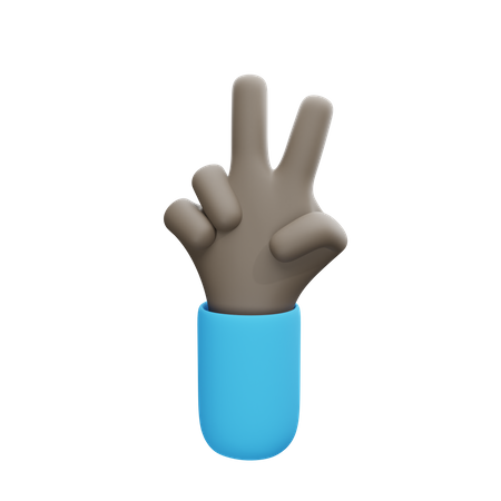 Two Finger Gesture  3D Illustration