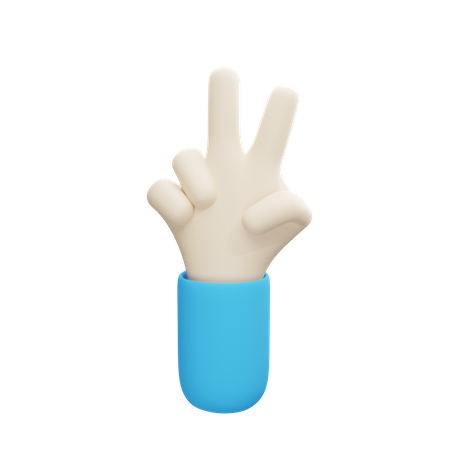 Two Finger Gesture  3D Illustration