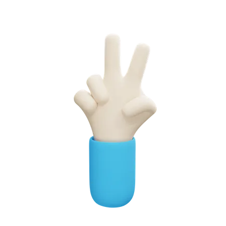 Two Finger Gesture  3D Illustration