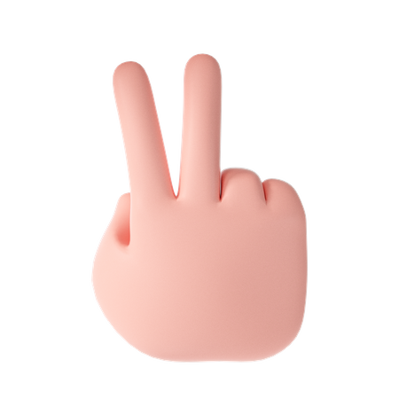 Two finger gesture 3D Illustration