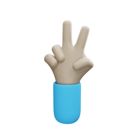 A Clean Peace Handsign For Your Project 3D Illustration