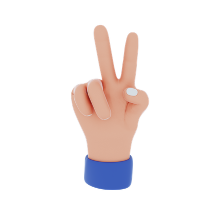 Two Finger Gesture 3D Illustration
