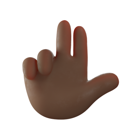 Two Finger Gesture 3D Illustration