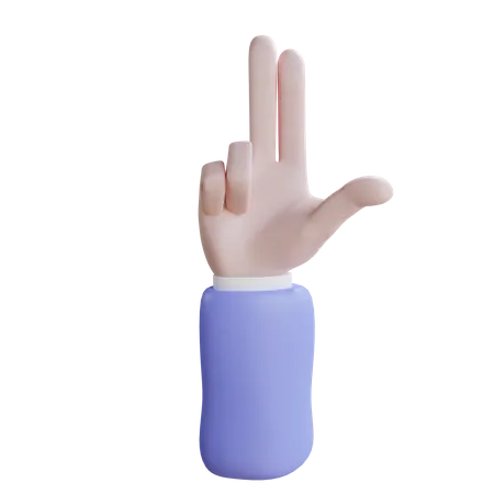 Two Finger Gesture  3D Icon