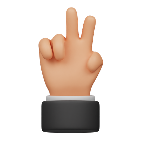Two Finger Hand  3D Icon