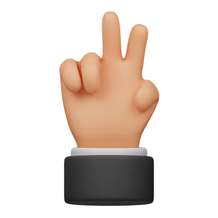 Two Finger Hand  3D Icon