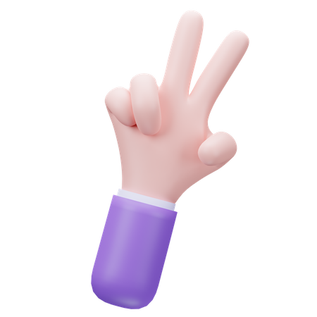 Two Finger Hand  3D Icon