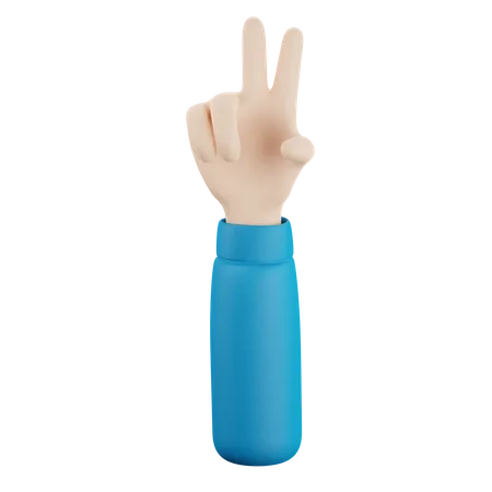 Two Finger Hand Gesture  3D Icon