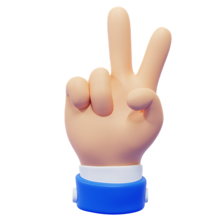 Two Finger Hand Gesture  3D Icon