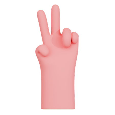 Two Finger Hand Gesture  3D Icon