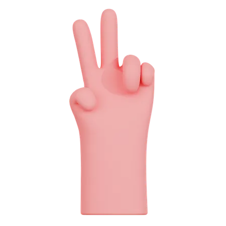 Two Finger Hand Gesture  3D Icon