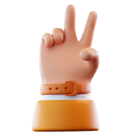 Two Finger Hand Gesture  3D Icon