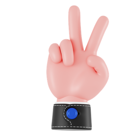 Two Finger Hand Gesture  3D Icon