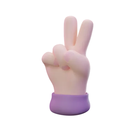 Two Finger Hand Gesture  3D Icon