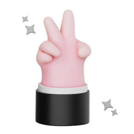 Two Finger Hand Gesture  3D Icon