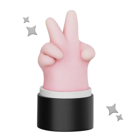 Two Finger Hand Gesture  3D Icon