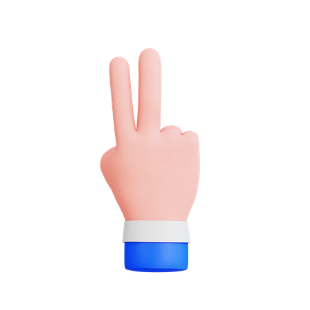 Two Finger Hand Gesture  3D Icon