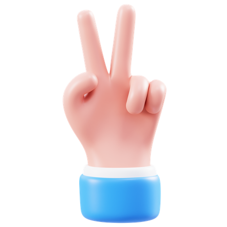 Two Finger Hand Gesture  3D Icon