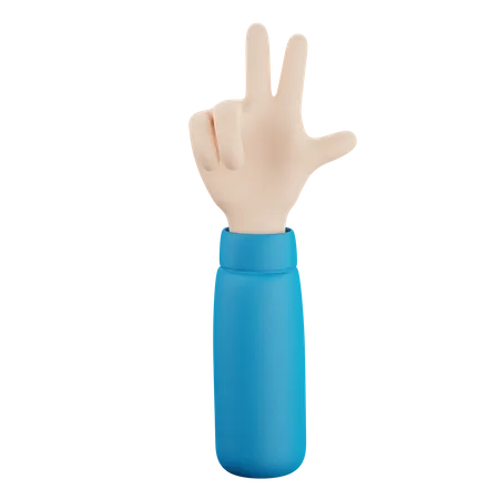 Two Finger Hand Gesture  3D Icon