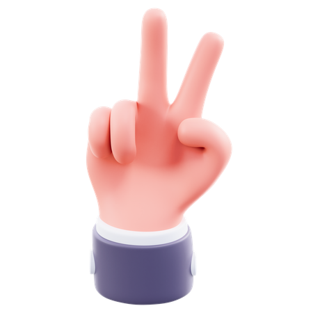 Two Finger Hand Gesture  3D Icon