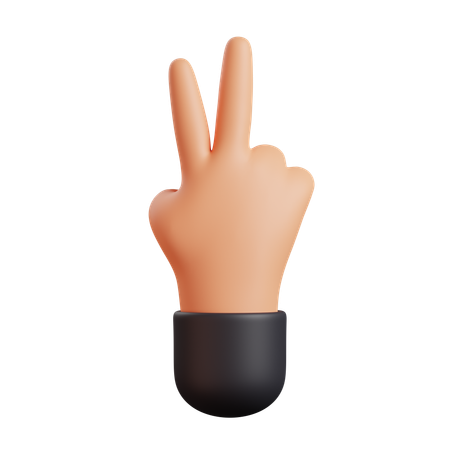 Two Finger Hand Gesture  3D Icon