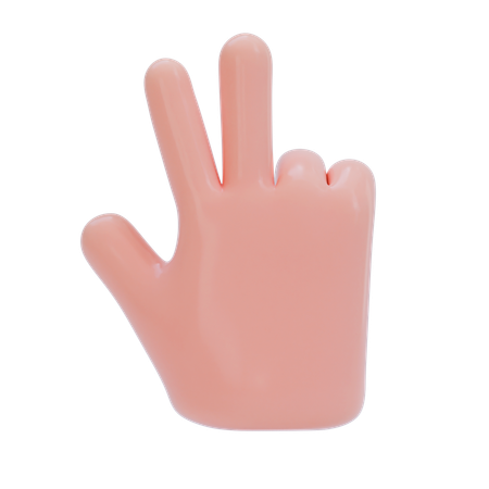 Two Finger Hand Gesture  3D Icon