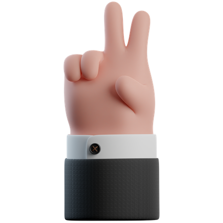 Two Finger Hand Gesture  3D Icon