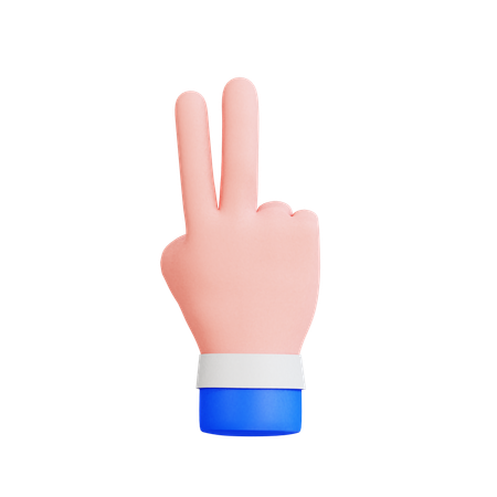 Two Finger Hand Gesture  3D Icon