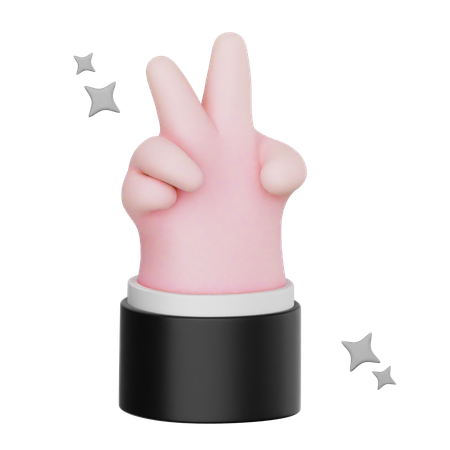 Two Finger Hand Gesture  3D Icon