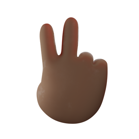 Two Finger Hand Gesture  3D Illustration