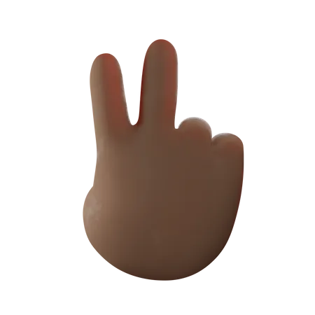 Two Finger Hand Gesture  3D Illustration