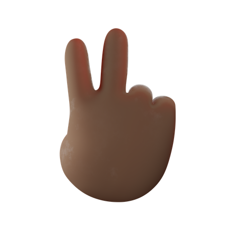 Two Finger Hand Gesture 3D Illustration
