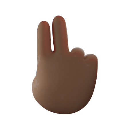 Two Finger Hand Gesture 3D Illustration