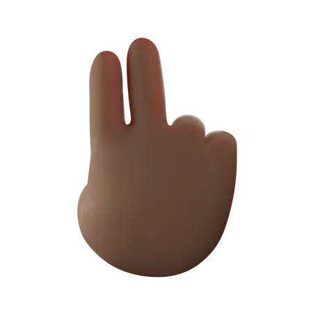 Two Finger Hand Gesture  3D Illustration