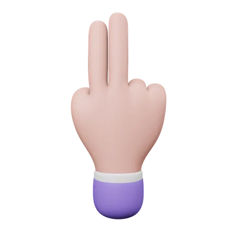 Two Finger Hand Gesture  3D Illustration