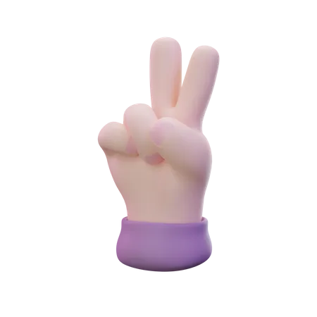 Two Finger Hand Gesture 3D Icon