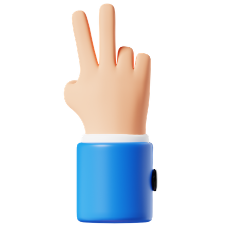 Two Finger Hand Gesture 3D Icon