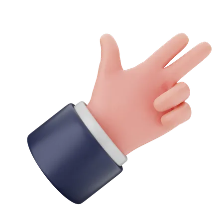 Two Finger Hand Gestures  3D Icon