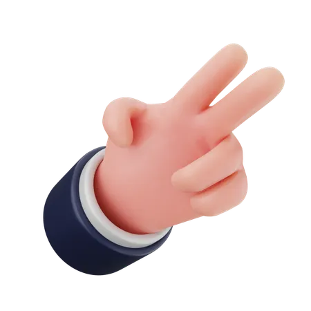 Two Finger Hand Gestures  3D Icon